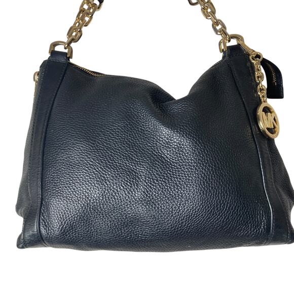 Michael Kors Handbag Pebbled Leather Black Zippers 15x10x5 - Picture 13 of 16